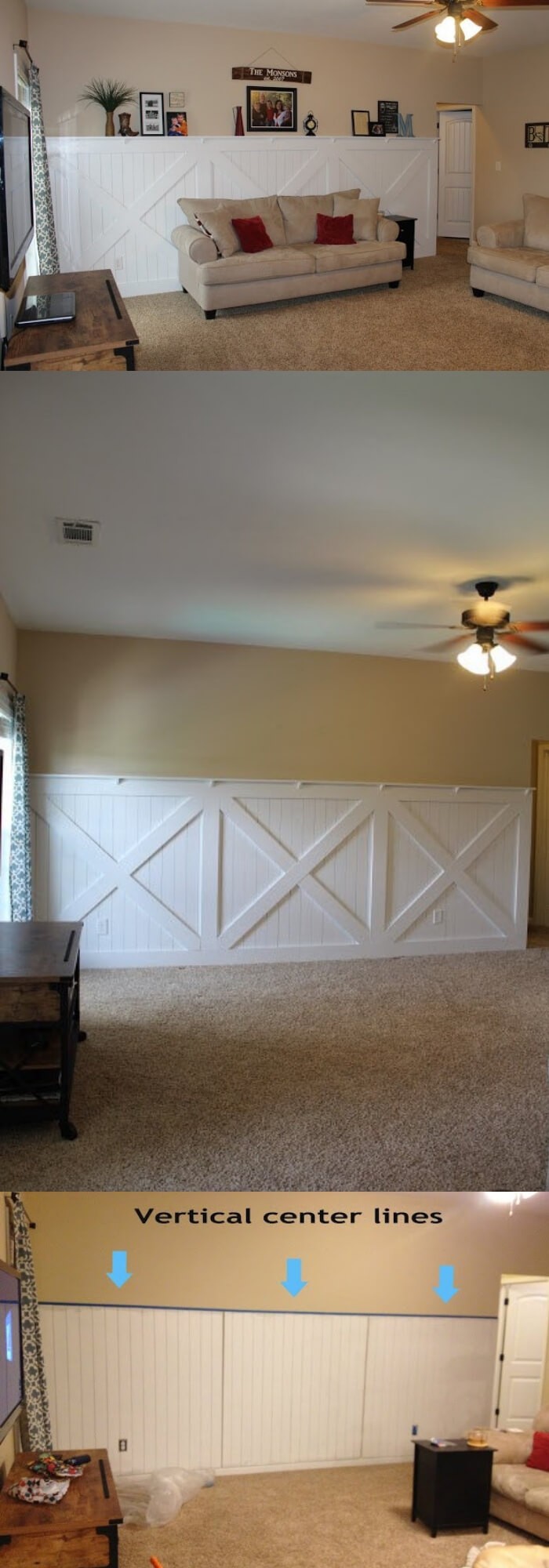 #15. DIY barn door wainscoting