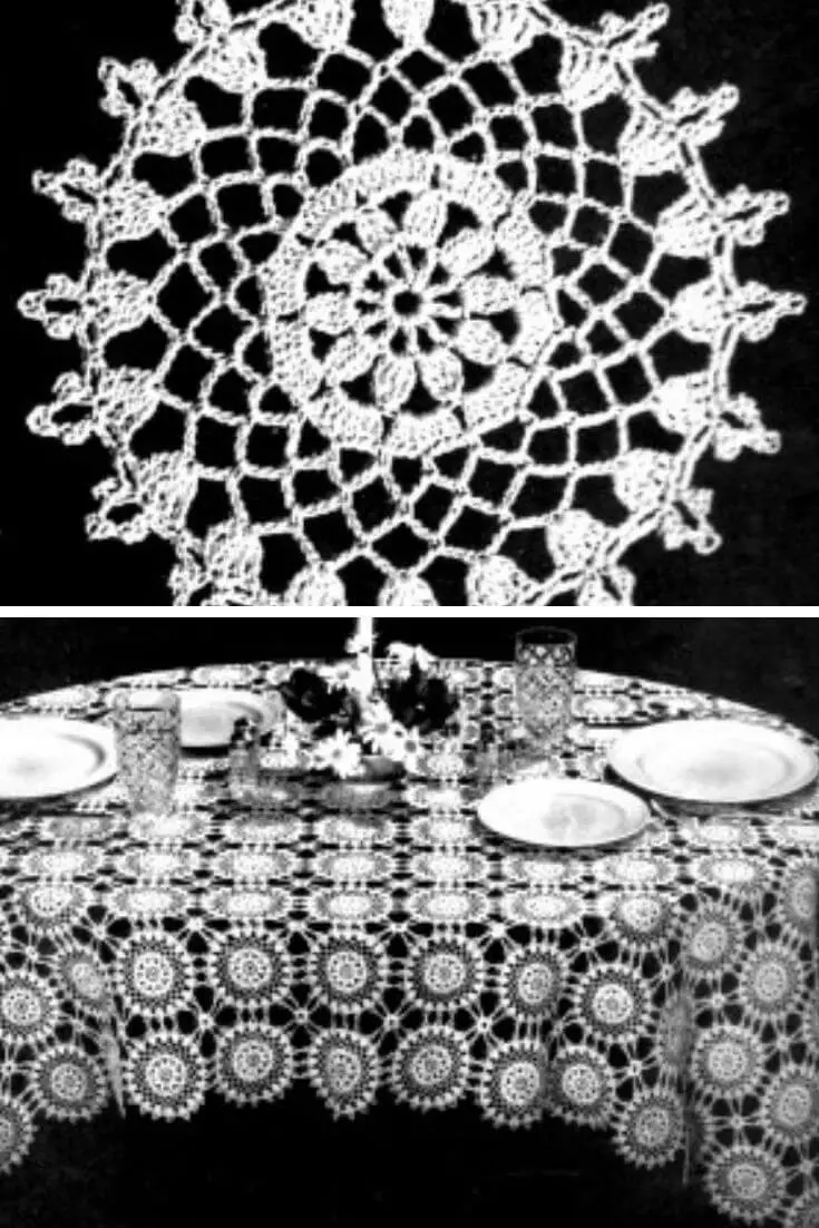 Crochet lace table cloth pattern