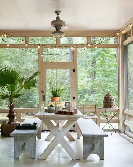 Back porch dining area