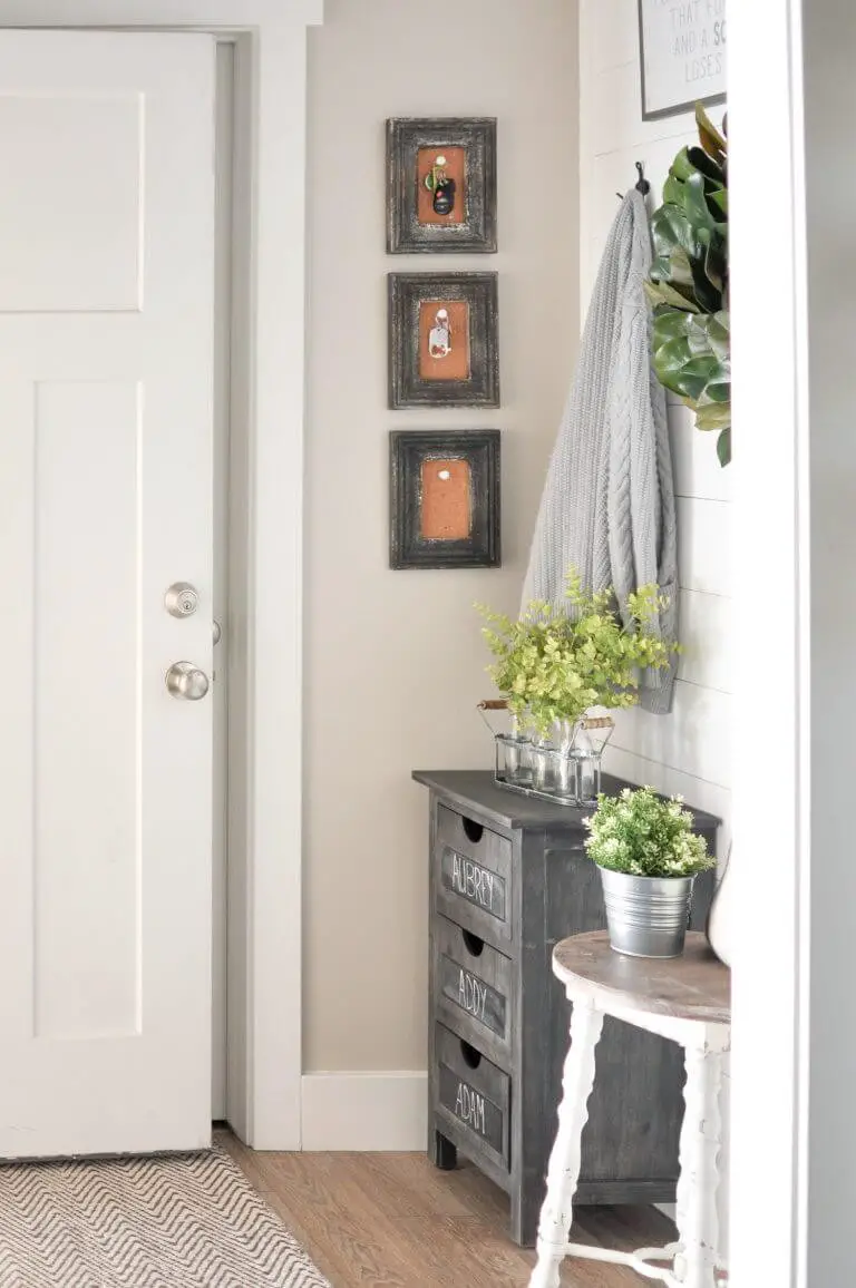 Key hangers + Chalkboard 3 Drawer Chest + Planters