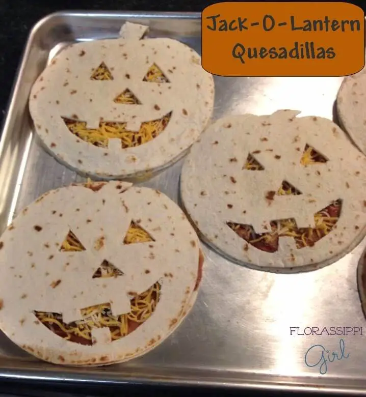 Jack-O-Lantern Quesadillas