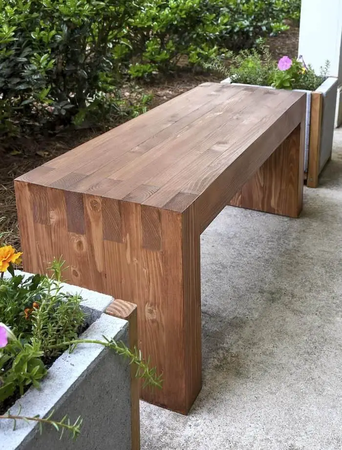 Wooden garden bench