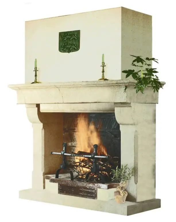 Traditional open-hearth fireplace