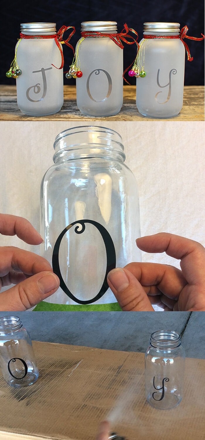 #5. DIY Mason Jar Holiday Luminaria