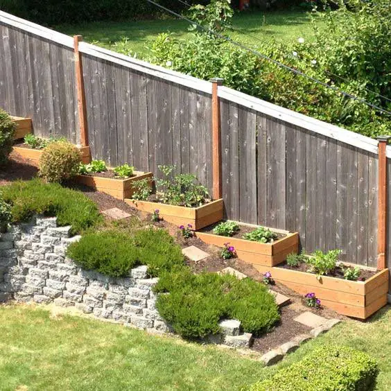 Natural steps for a sloped backyard