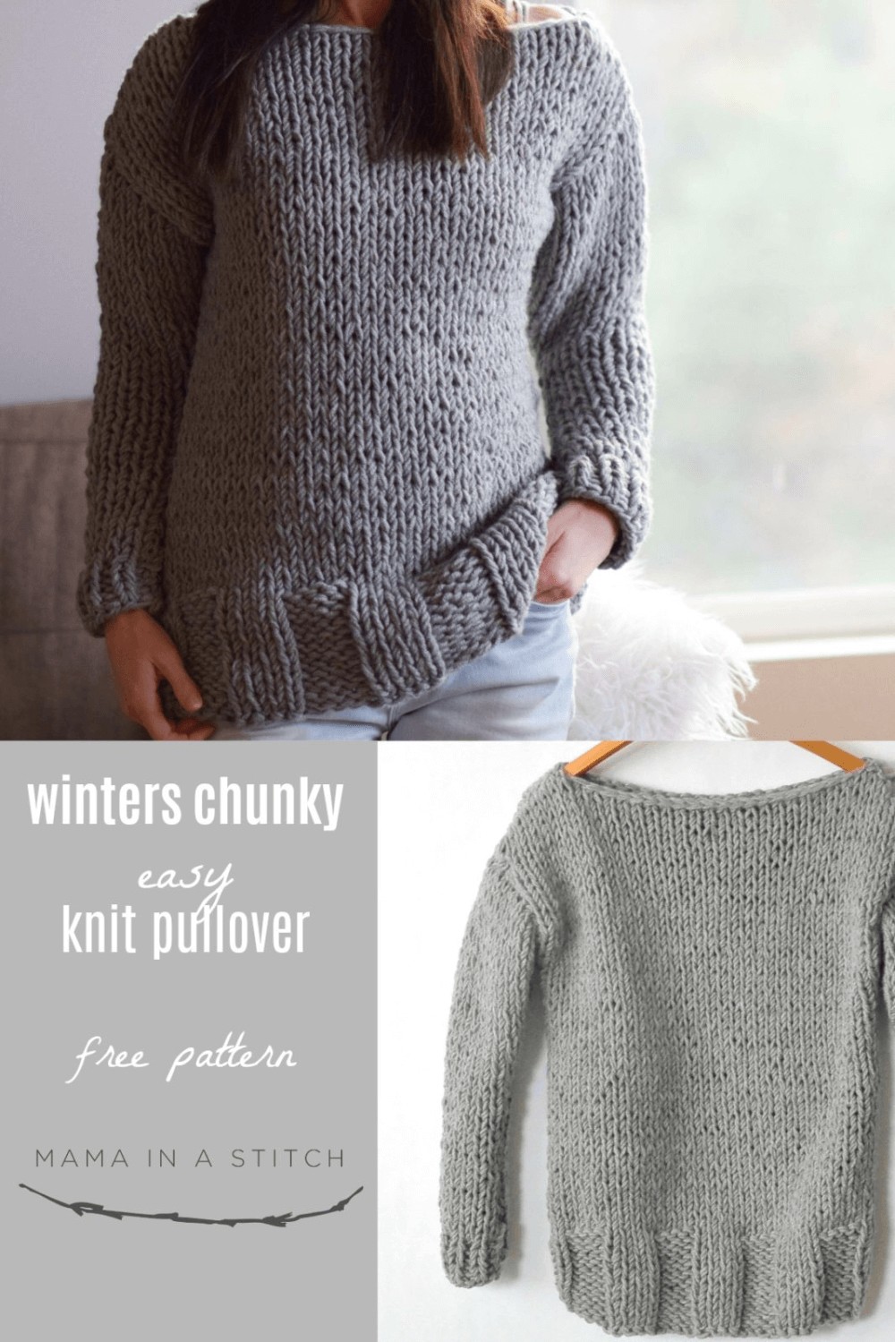 Chunky Pullover sweater free pattern