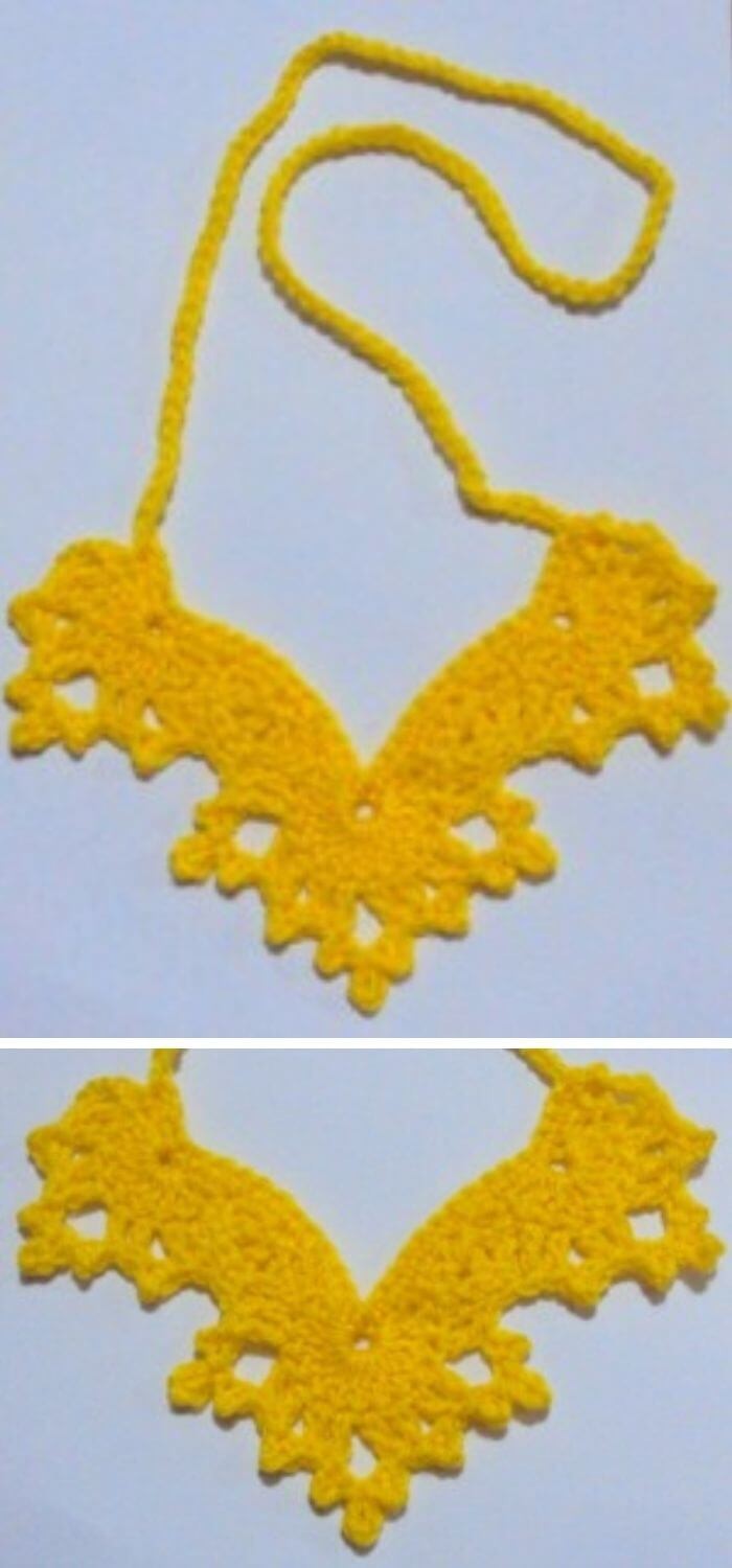 Yellow crochet necklace