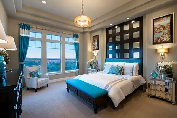 Teal and White bedroom