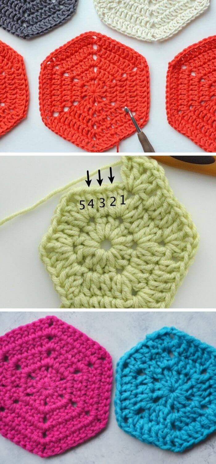 15+ Creative Crochet Hexagon Motif Free Patterns (With Instructions)