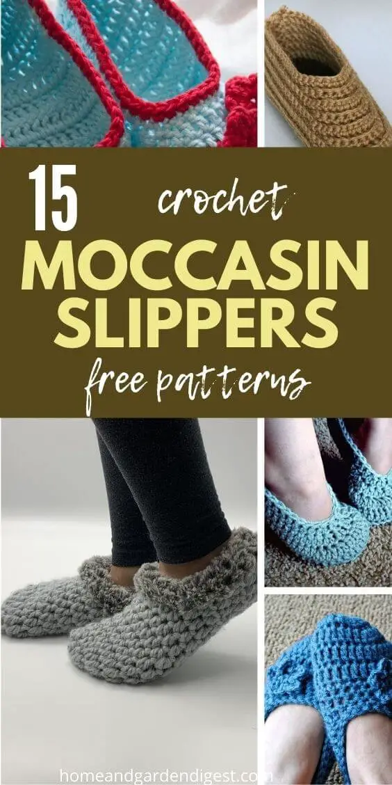 15 Crochet Moccasin Slippers Free Patterns