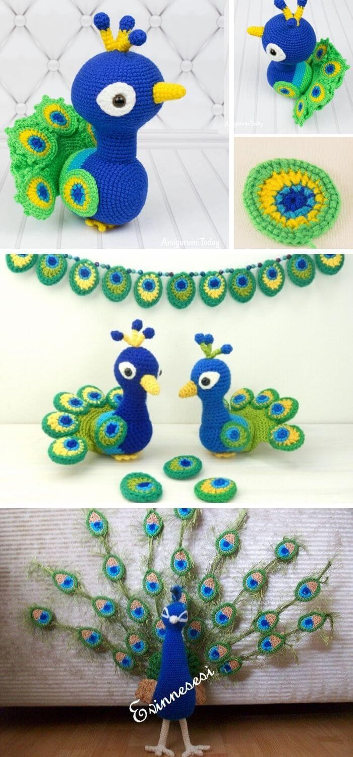 Crochets Peacock Feather Amigurumi.