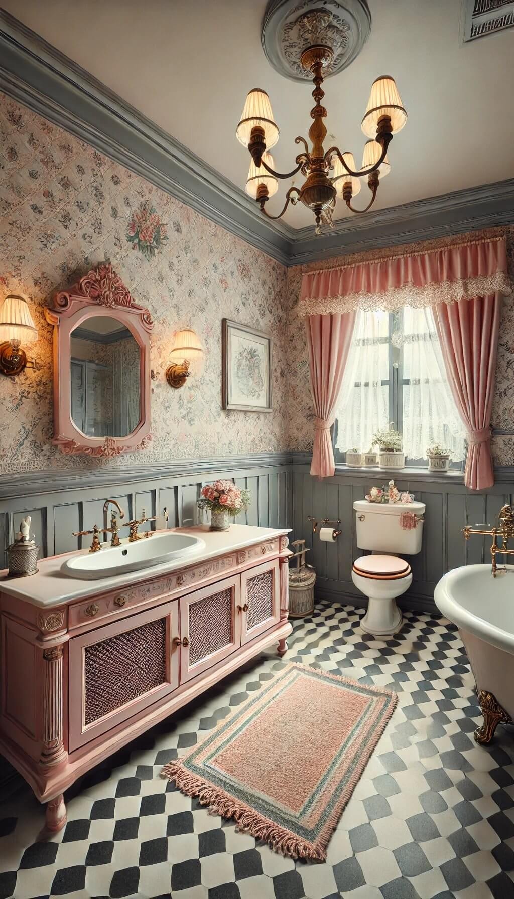 Pink and Grey Vintage Look