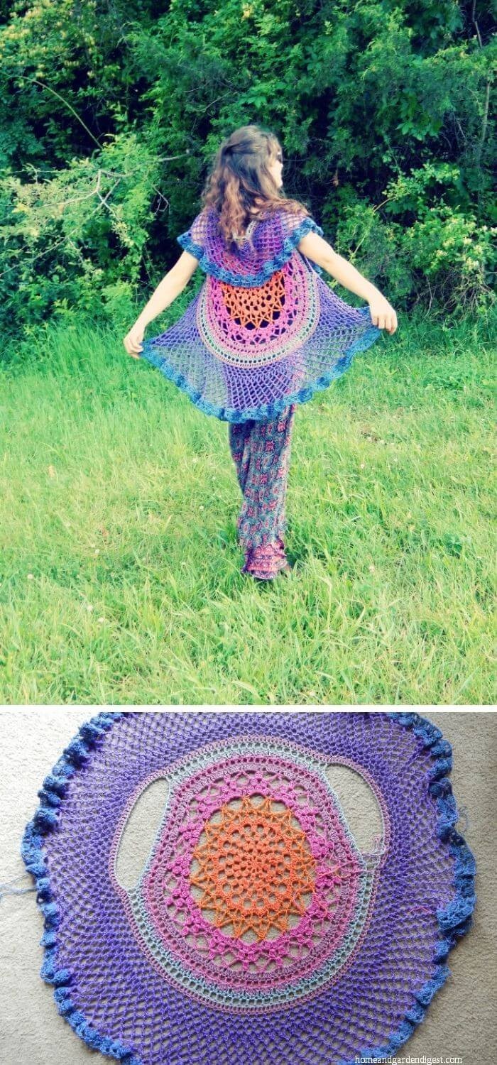 Lotus mandala circular vest