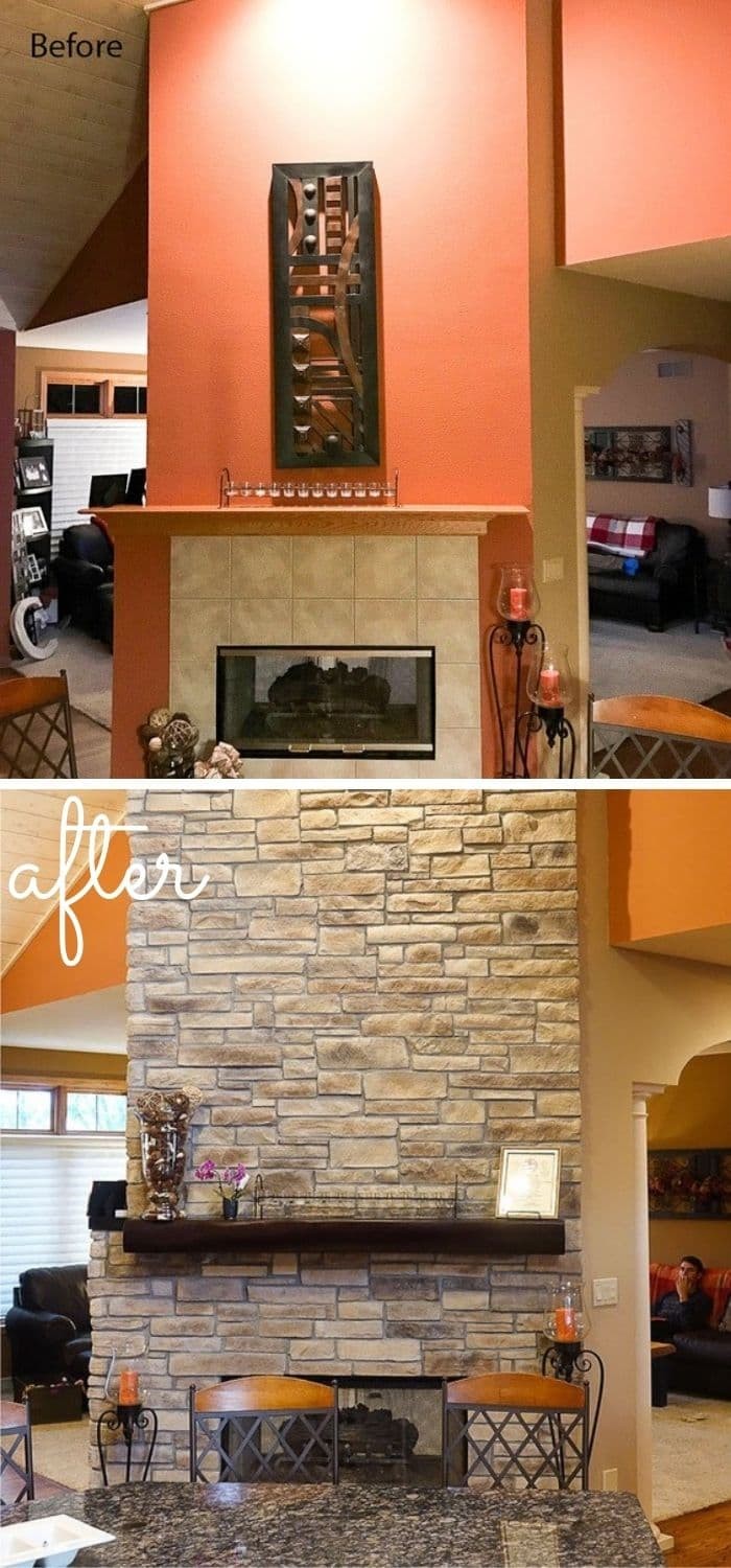 Stone fireplace remodel ideas