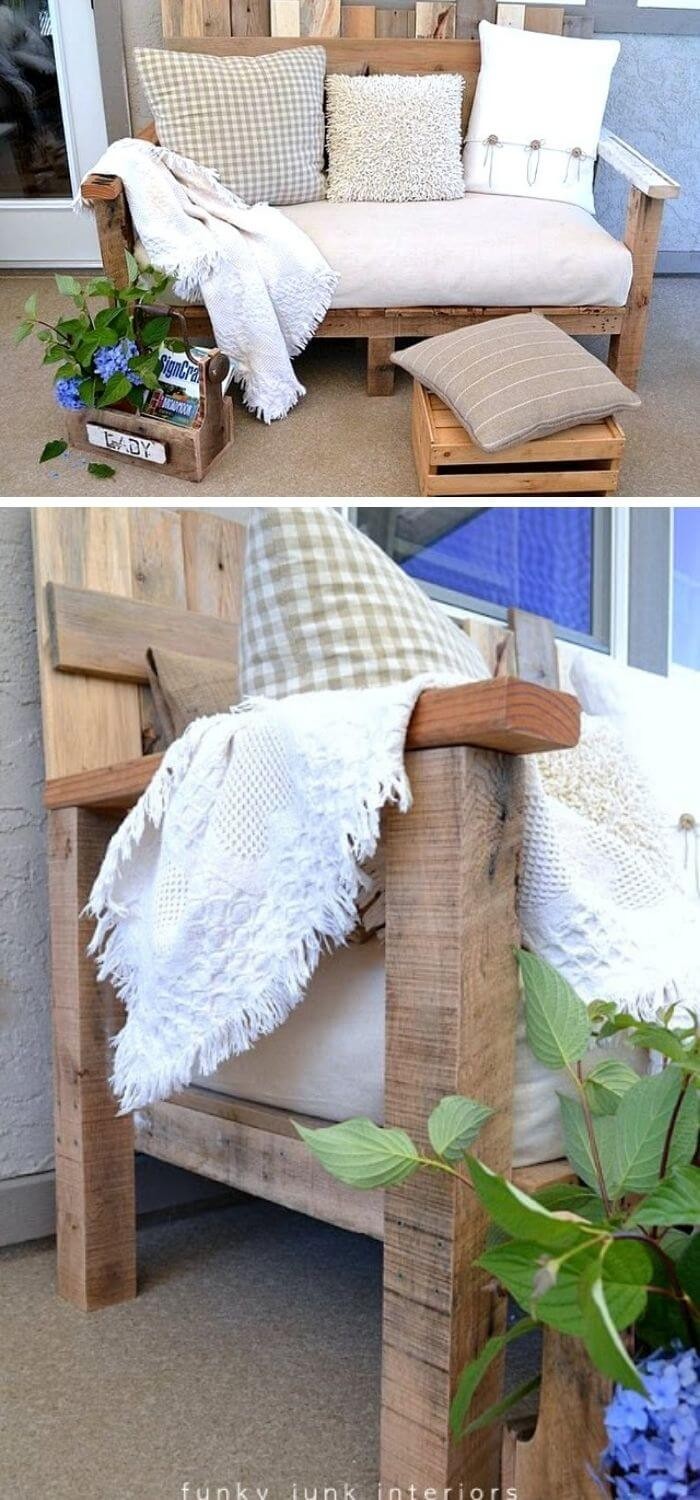 Pallet wood outdoor couch