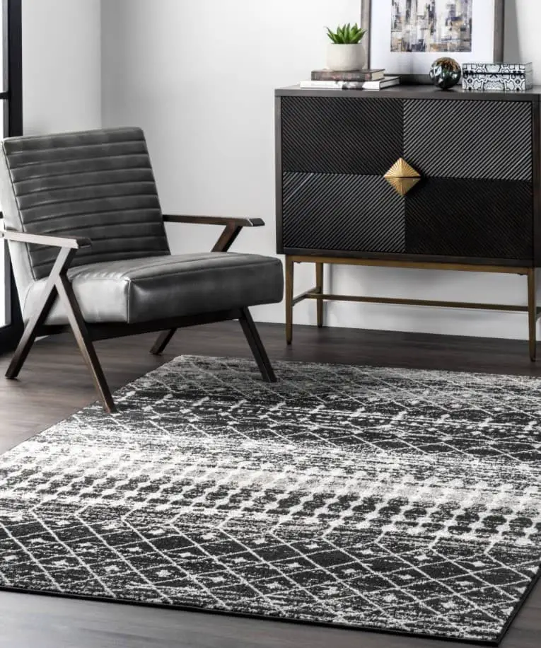 Black and White Patterned Rug