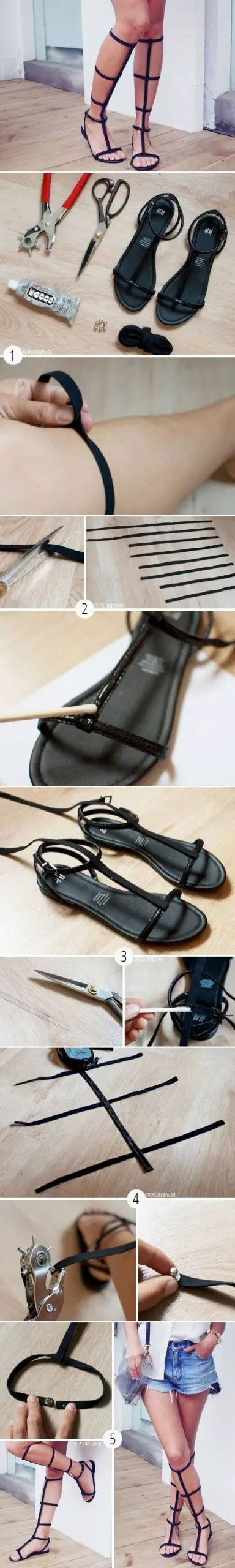 DIY Nice Old Sandal Transformation