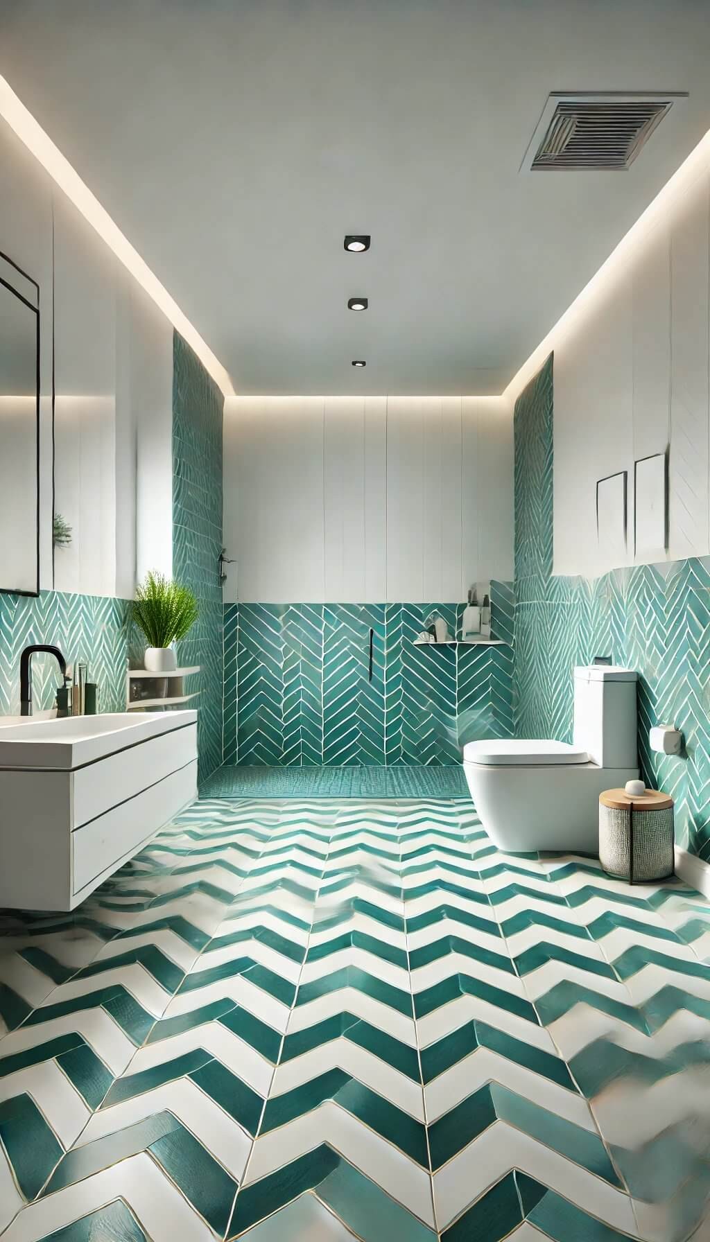 Teal Floor Tiles