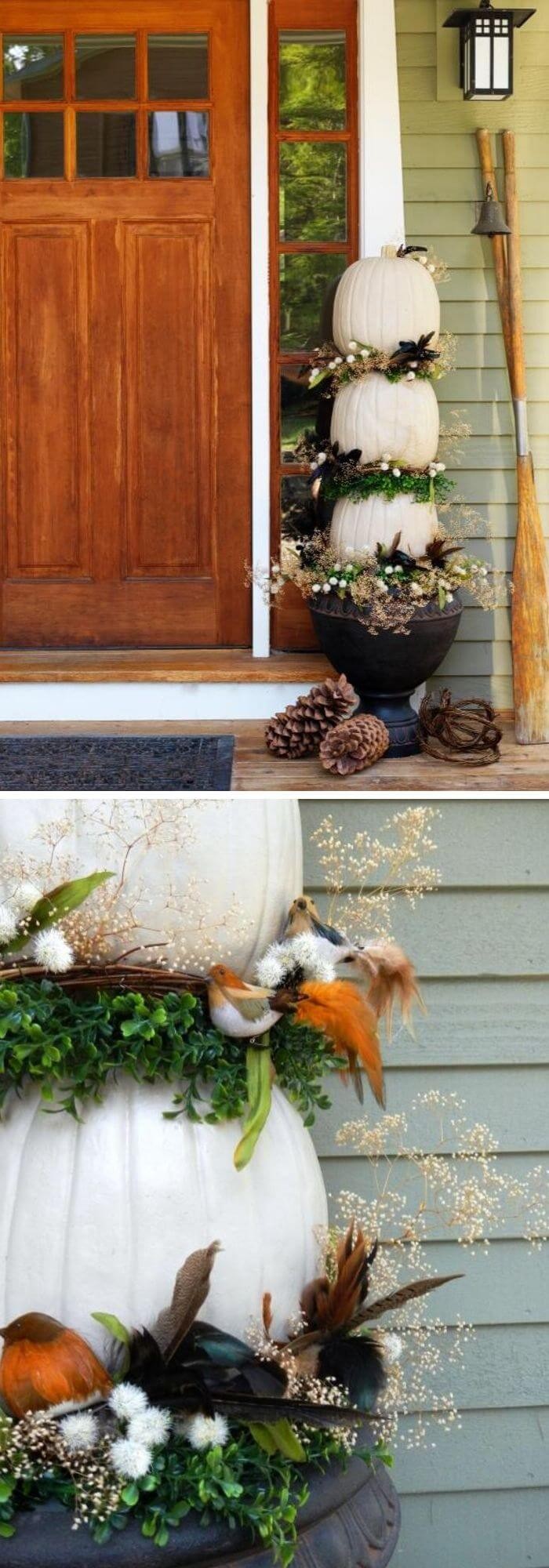 #3. DIY Natural Pumpkin Topiary