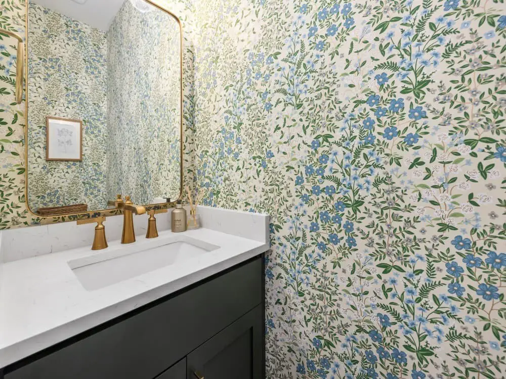 Bathroom wallpaper accent wall ideas