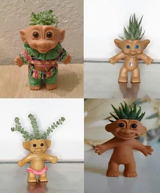 Troll doll planters