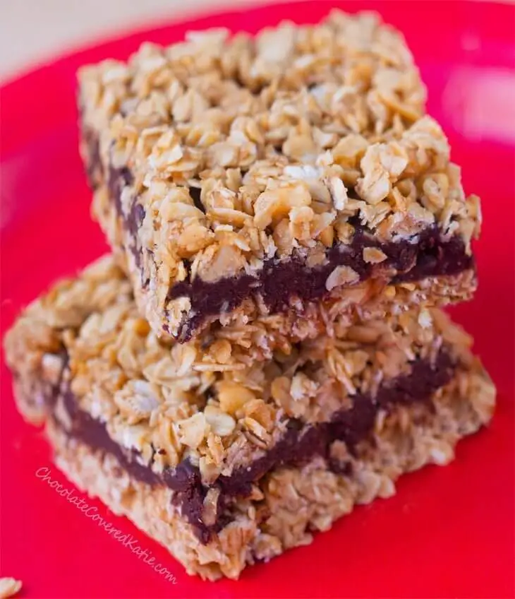 No-Bake Chocolate Banana Oatmeal Fudge Bars