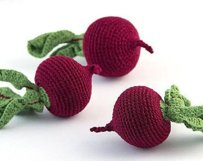 Crochet Pomegranate (1 pcs)- Crochet Fruit, Play Food, Toddler toy