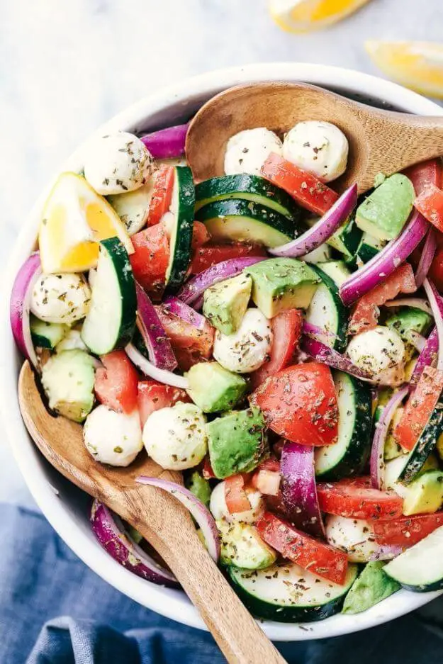 Italian Avocado Cucumber Tomato Salad