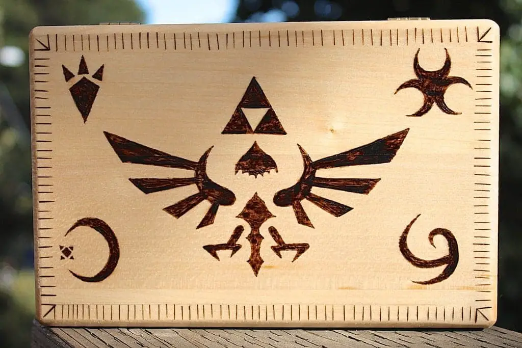 Wood burnt Zelda box