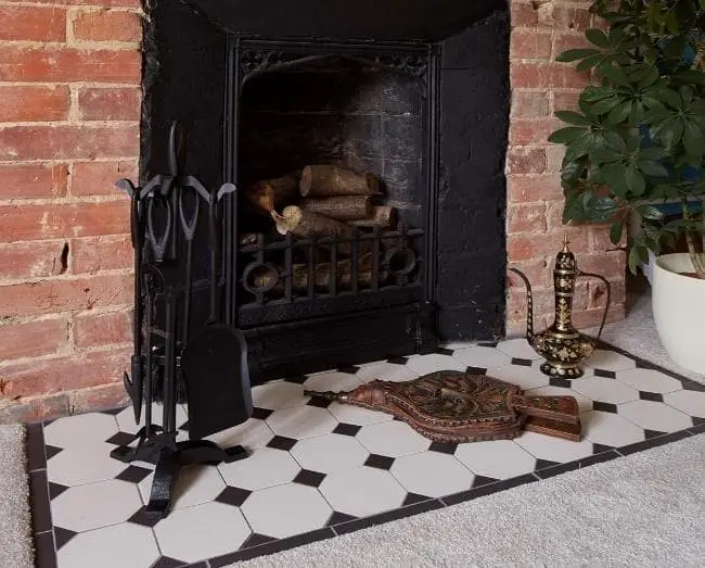 Victorian fireplace hearth tile ideas