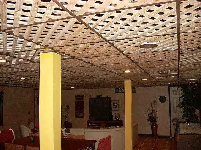 17) Lattice Basement Ceiling