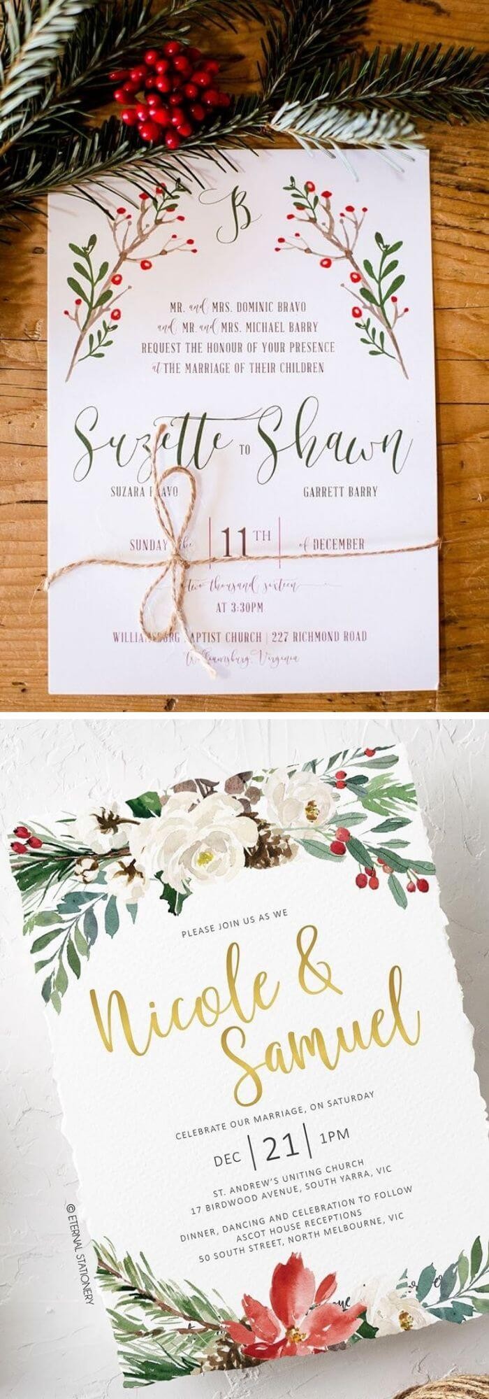 Christmas wedding invitations