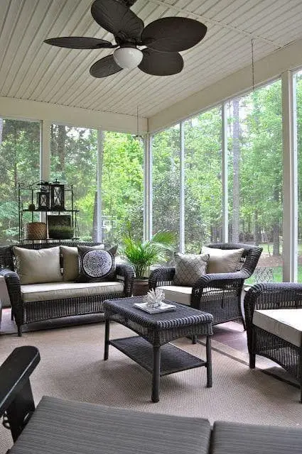 Expensively looking back porch