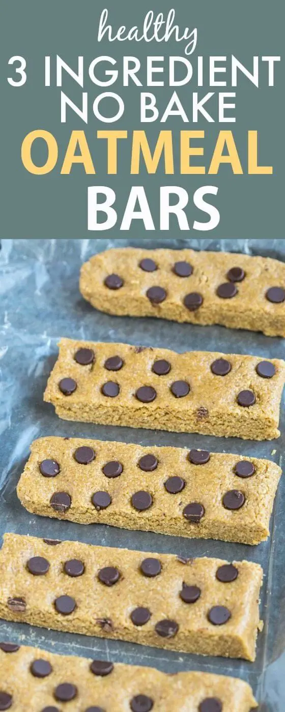 Three Ingredient No Bake Oatmeal Bars