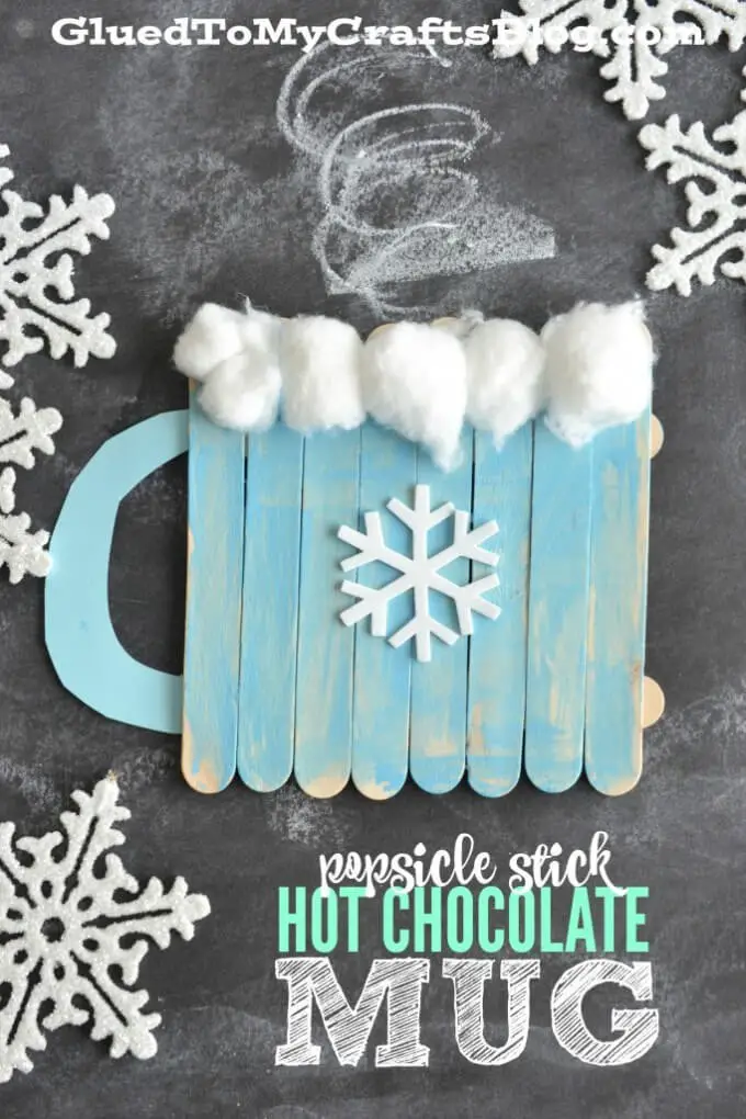 #21. Popsicle Stick Hot Chocolate Mug