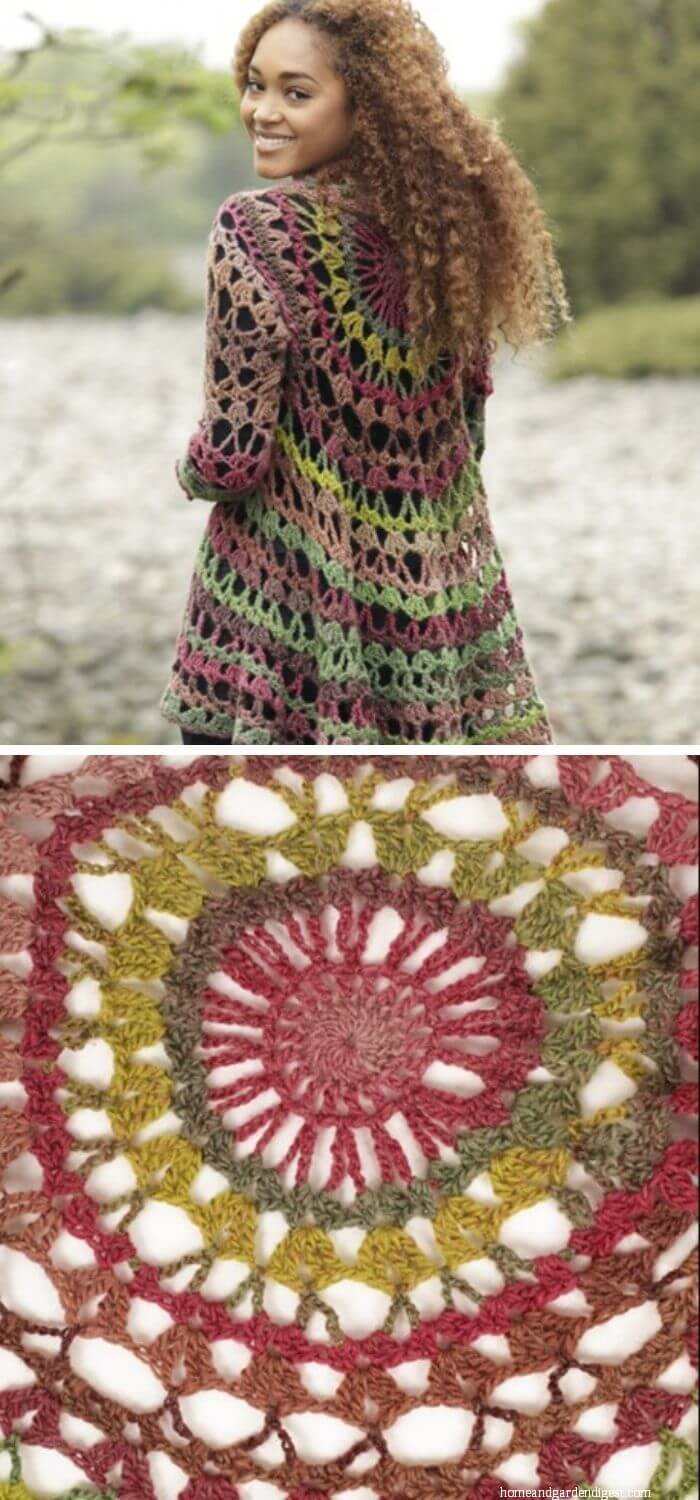 Crochet fall forest sweater crochet