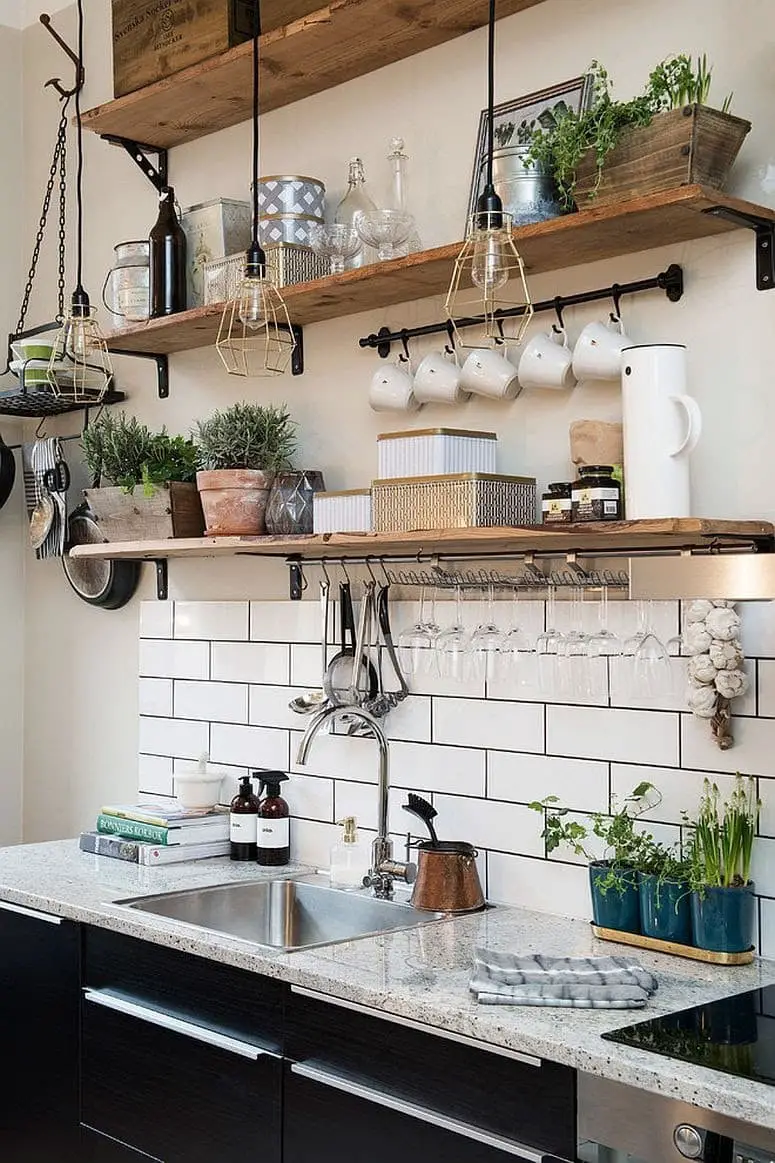 Natural Wooden Shelves, Rustic and Elegant