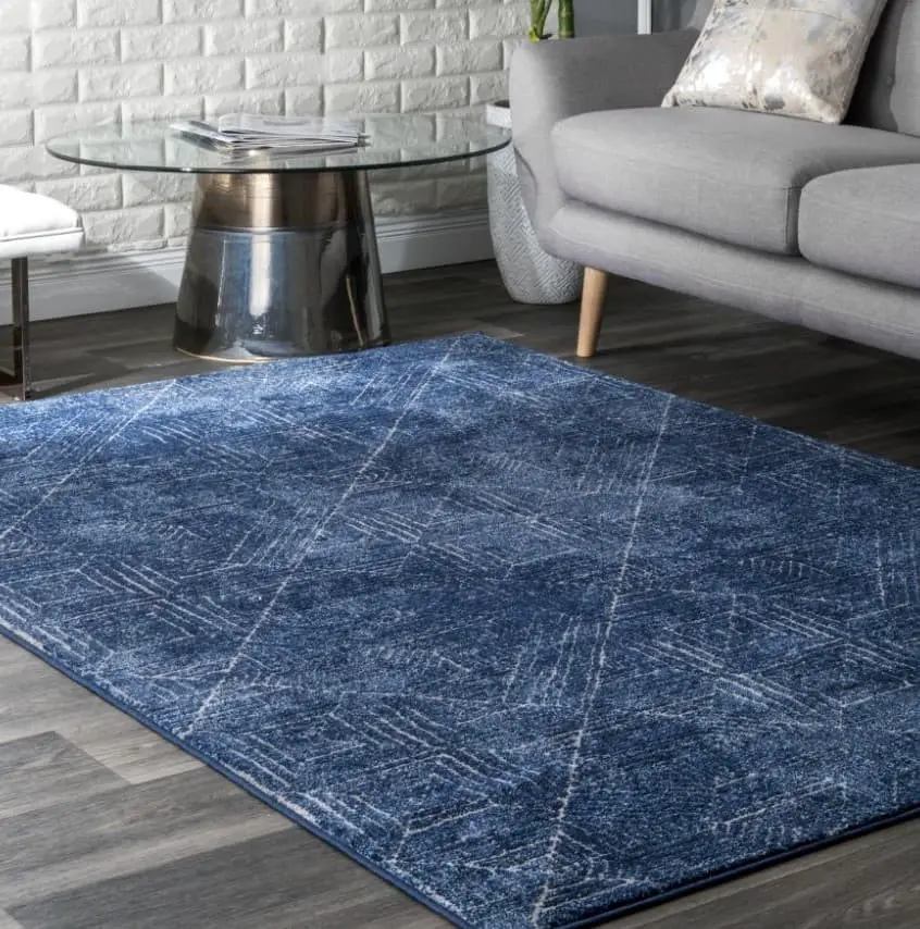 Rich navy-blue rug