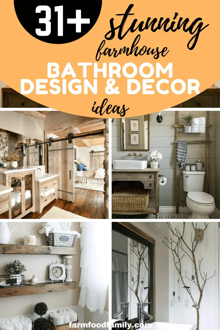 31+ Stunning Farmhouse Bathroom Design And Decor Ideas