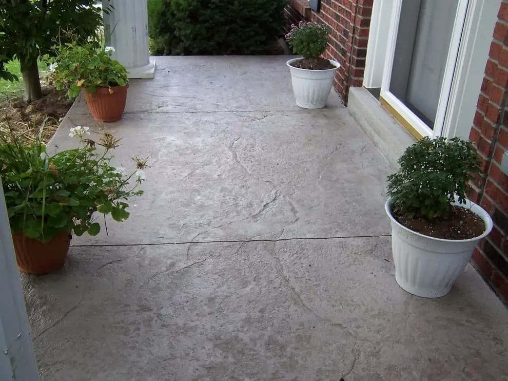 Stamped concrete porch ideas.