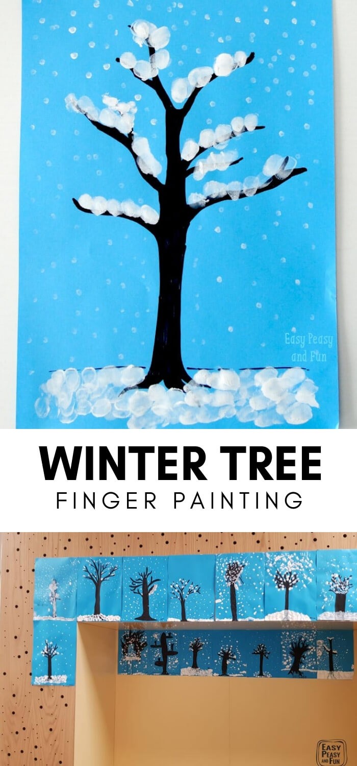 #6. Winter Tree Finger Painting