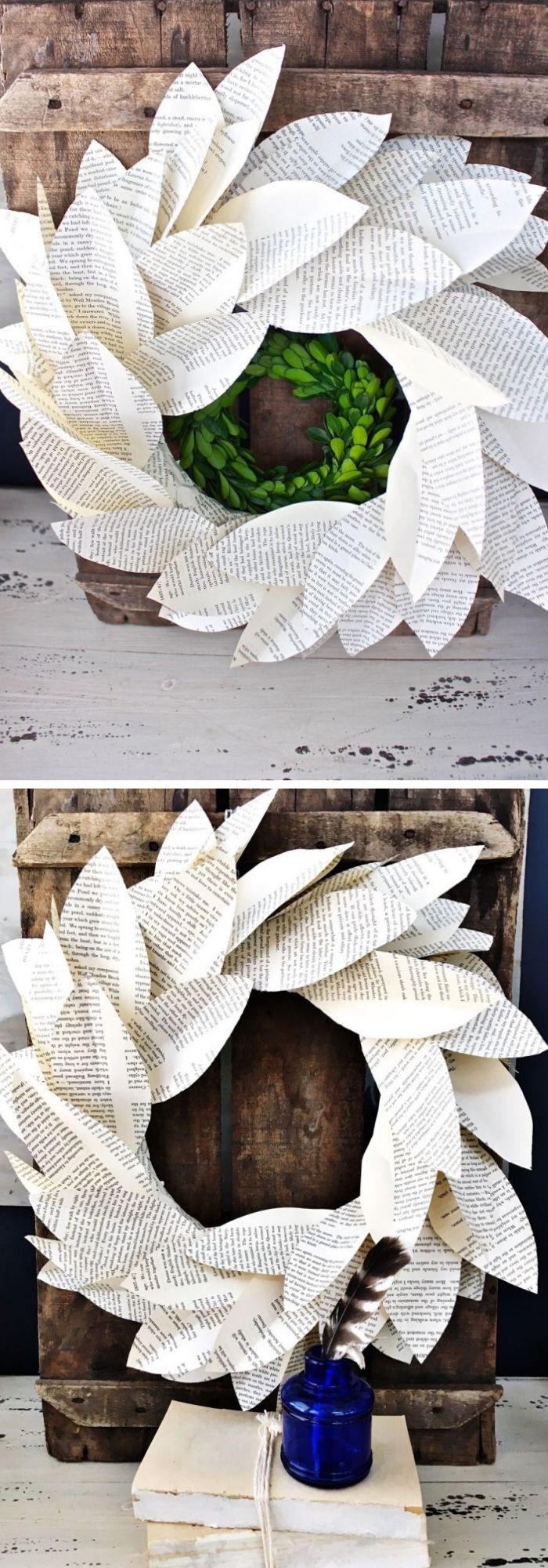 Book Page Magnolia Wreath