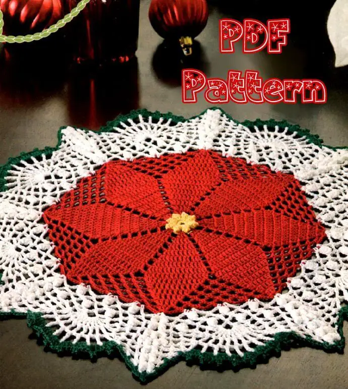 Poinsettia Doily