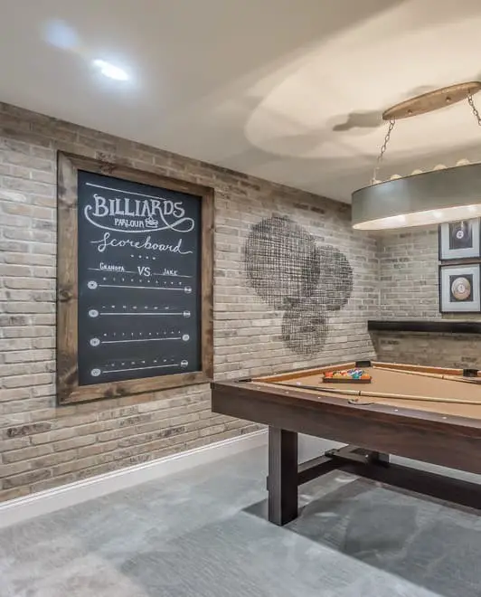 Brick-walled Game Room