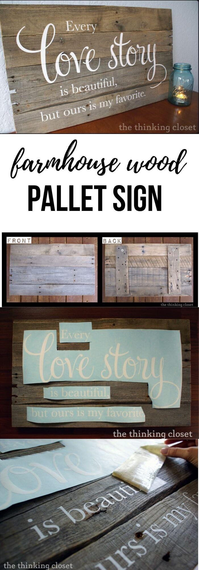 Farmhouse style pallet sign DIY