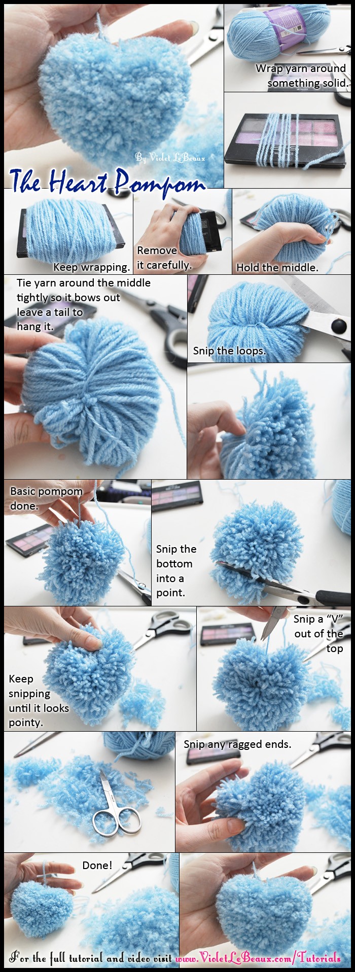 Heart Shaped Pompom DIY